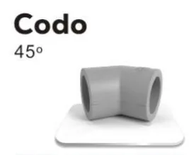 Codo PPR 45° PP-RCT PN16 termofusión