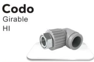 Codo Girable HI PPR PP-RCT PN16 termofusión