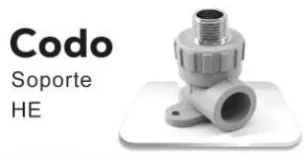 Codo Soporte HE PPR PP-RCT PN16 termofusión